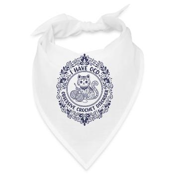 Crochet Lover, Knitting, OCD Obsessive Crochet - Bandana - Weiß - Vorne