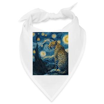 Leopard Van Gogh - Bandana - Weiß - Vorne
