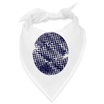 Azurisches Zickzack-Kreis-Muster - Bandana - Weiß - Vorne