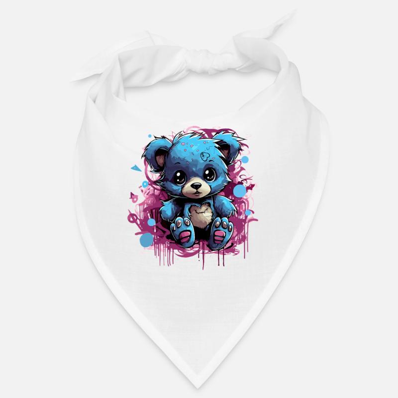 Blauer Kuschelbär Graffiti Pop Bandana