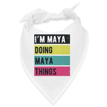 Ich bin Maya und mache Maya-Dinge Retro-Farben - Bandana - Weiß - Vorne