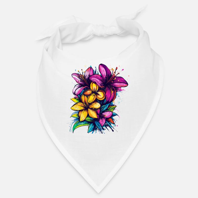 Explosion des couleurs des fleurs tropicales Bandana
