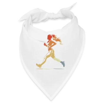 Läufermädchen Grafik Vintage - Bandana - Weiß - Vorne
