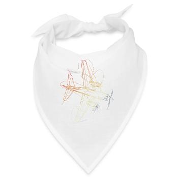 Retro Flugzeug Zeichnung - Bandana - Weiß - Vorne