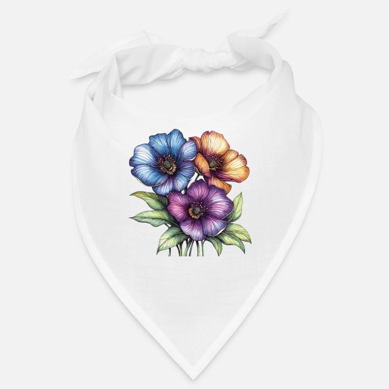 Trio des Fleurs Colorées Bandana