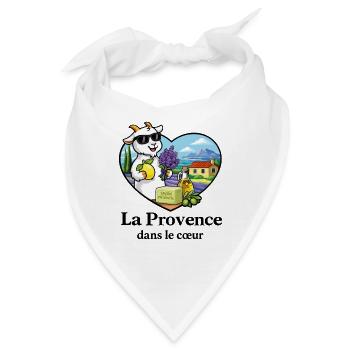 Provence im Herzziegenbock Lavendel Südfrankreich - Bandana - Weiß - Vorne