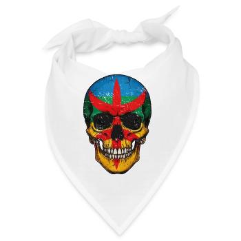 Bunte Berberflaggen-Schädel – Berber-Schädel - Bandana - Weiß - Vorne
