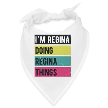 Ich bin Regina und mache Regina-Dinge Retro-Farben - Bandana - Weiß - Vorne