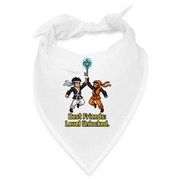 Best Friends Level Unlocked Pixel Ninjas - Bandana - Weiß - Vorne