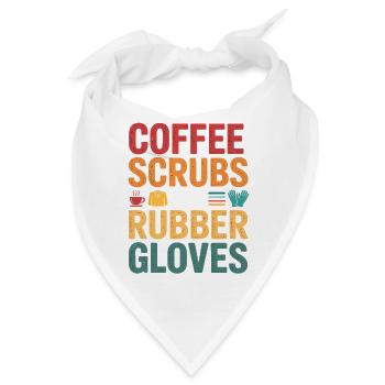 Kaffee Scrubs und Gummi Handschuhe - Bandana - Weiß - Vorne