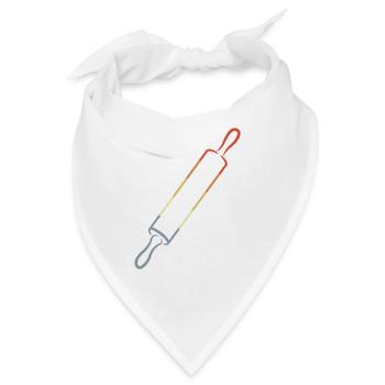 Vintage Nudelholz Skizze - Bandana - Weiß - Vorne