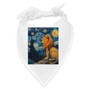 Löwe Van Gogh - Bandana - Weiß - Vorne