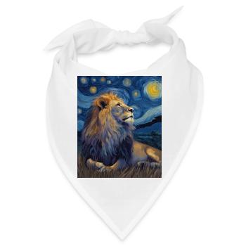 Löwe Van Gogh - Bandana - Weiß - Vorne