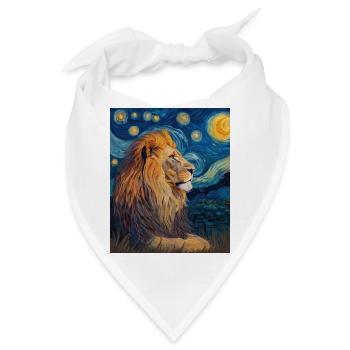 Löwe Van Gogh - Bandana - Weiß - Vorne