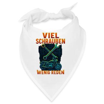 Viel schrauben wenig reden Motorrad - Bandana - Weiß - Vorne