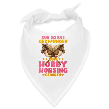Zur Schule Gezwungen Hobby Horsing - Bandana - Weiß - Vorne