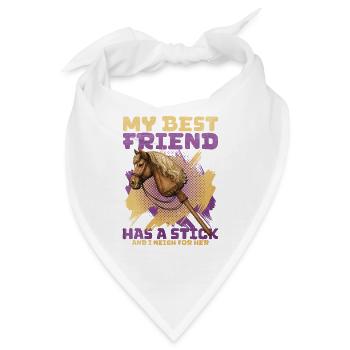 50 My Best Friend Has A Stick And I Neigh For H - Bandana - Weiß - Vorne