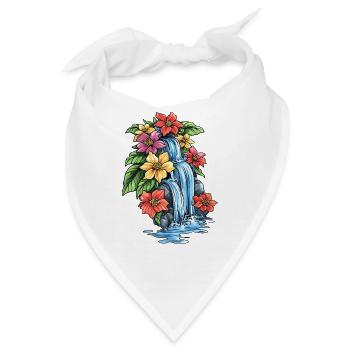Tropischer Wasserfall Hibiskus - Bandana - Weiß - Vorne