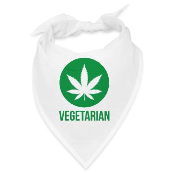 Vegetarian Cannabis – Witziges Kiffer Design - Bandana - Weiß - Vorne