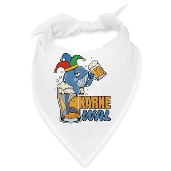 Karnewal - Wal mit Bierkrug - Bandana - Weiß - Vorne