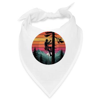 Kletterer im Abendrot Waldlandschaft - Bandana - Weiß - Vorne