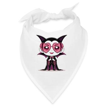 Kuschelvamp Herzbrille - Bandana - Weiß - Vorne