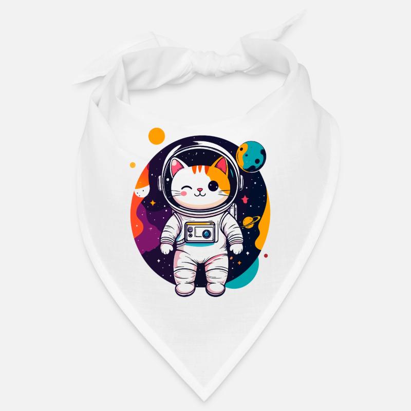 Chat astronaute qui fait un clin d’œil dans l’espace Art du chat Bandana