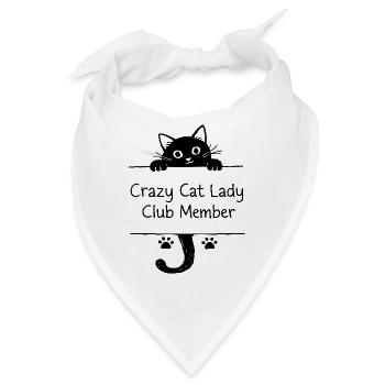 Crazy Cat Lady Club Member – Katzenliebe Doodle - Bandana - Weiß - Vorne