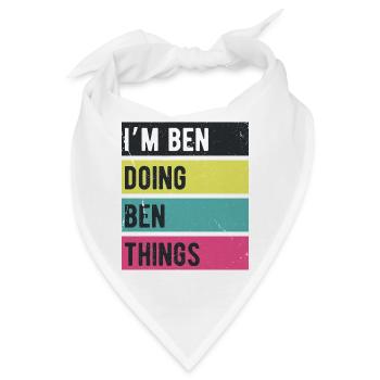 Ich bin Ben, der Ben Dinge Retrofarben macht - Bandana - Weiß - Vorne