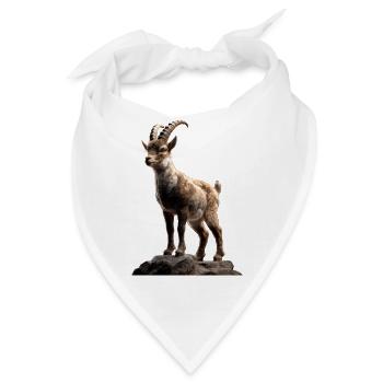 Steinbock Ziege Alpensteinbock Capricorn Ziegen  - Bandana - Weiß - Vorne