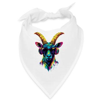 Steinbock Ziege Alpensteinbock Capricorn Ziegen - Bandana - Weiß - Vorne