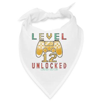 12. Geburtstag Level 12 unlocked - Bandana - Weiß - Vorne