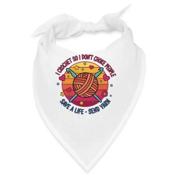 Ich häkle, damit ich niemanden würge und ein Leben rette - Bandana - Weiß - Vorne
