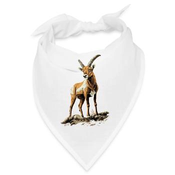 Steinbock Ziege Alpensteinbock Capricorn Ziegen - Bandana - Weiß - Vorne