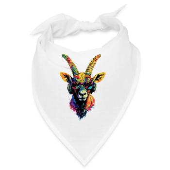 Steinbock Ziege Alpensteinbock Capricorn Ziegen - Bandana - Weiß - Vorne