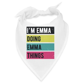 Ich bin Emma und mache Emma Things Retrofarben - Bandana - Weiß - Vorne