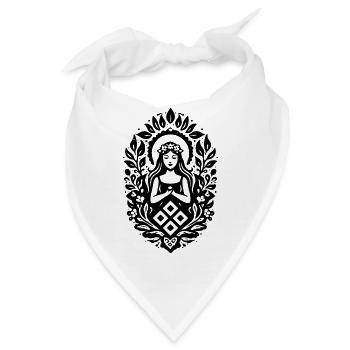 Mokosh-Minimal-Slawische Göttinnen-Symbol - Bandana - Weiß - Vorne