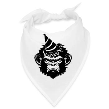 Launischer Affe mit Party-Hut - Bandana - Weiß - Vorne