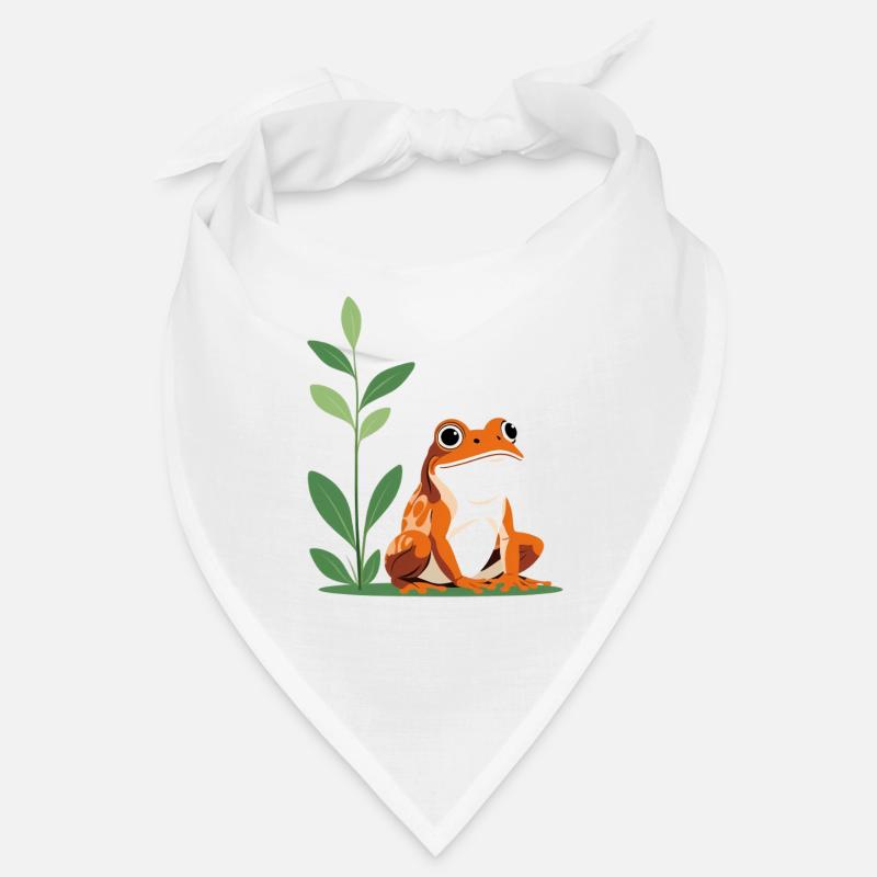 Cheerful tree frog in the green Bandana