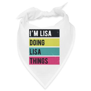 Ich bin Lisa, die Lisa-Dinge Retrofarben macht - Bandana - Weiß - Vorne