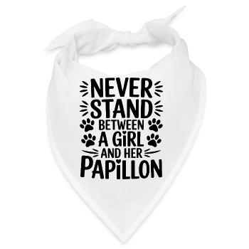Papillon Sprüche Hunde Lustiges Papillon Geschenk  - Bandana - Weiß - Vorne