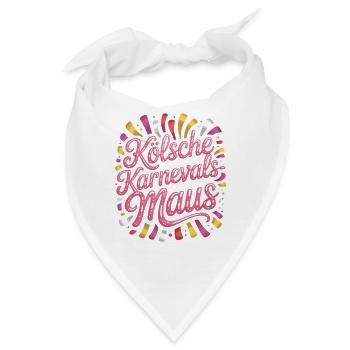 Kölsche Karnevalsmaus Karneval Köln Kölner Maus - Bandana - Weiß - Vorne