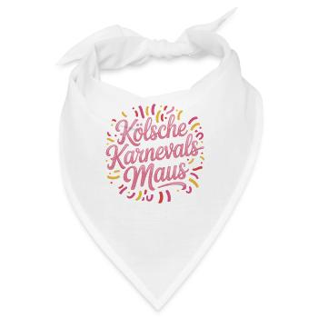 Kölsche Karnevalsmaus Karneval Köln Kölner Maus - Bandana - Weiß - Vorne