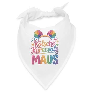 Kölsche Karnevalsmaus Karneval Köln Kölner Maus - Bandana - Weiß - Vorne