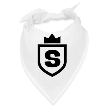 Adel Monogramm Wappen mit Schild Krone Buchstabe S - Bandana - Weiß - Vorne