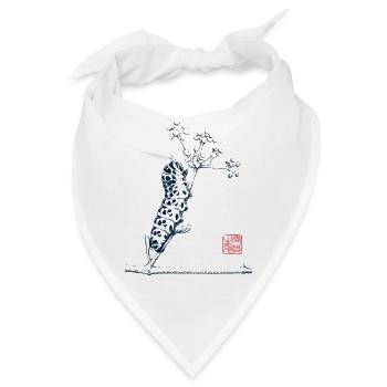 Schwalbenschwanz Raupe mit Kanji Stempel - Bandana - Weiß - Vorne