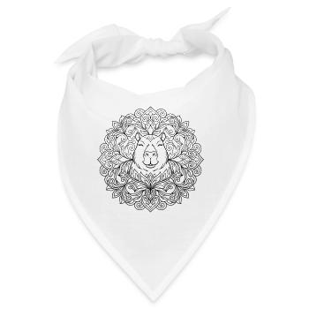 Ornament Capybara im Mandala Stil - Bandana - Weiß - Vorne
