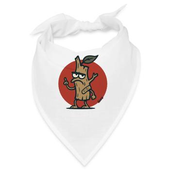 Grimmiger Baum Ast Baumstumpf mit Gesicht - Bandana - Weiß - Vorne