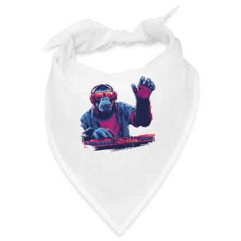 Cooler DJ-Affe - Bandana - Weiß - Vorne