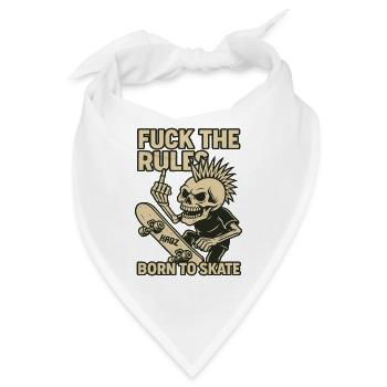 Geboren zum Skaten – Skelett Punk - Bandana - Weiß - Vorne
